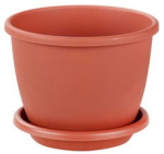 Горшок для цветов Афина 1,1л с под. М6488 коричневый