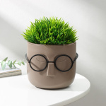 Горшок для цветов Кашпо Стив со вставкой 0,65л М3079 французский серый