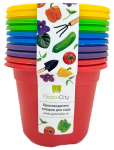 Горшок для рассады круг 9*6,8см Color набор 10шт