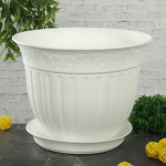 Горшок для цветов Виноград с подд. 0,5л Д13см 0129 белый