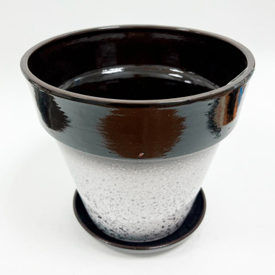 Горшок для цветов Капли 5л черный керамика Кунгур