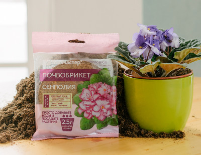 Почвобрикет 2,5л круглый Сенполия Биомастер