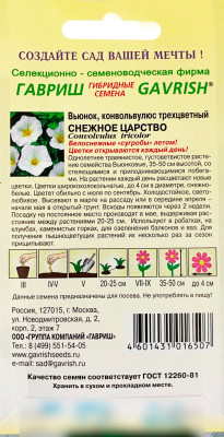 Вьюнок Снежное Царство ГАВРИШ описание