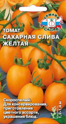 томат Сахарная Слива Желтая з/г (Евро, 0,2)