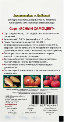 Томат ЯСНЫЙ САМОЦВЕТ Любовь Мязина описание
