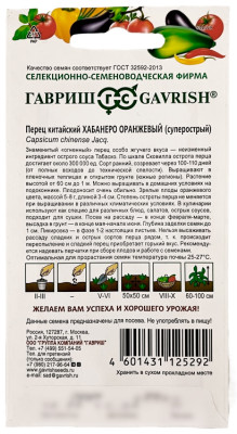 Перец китайский ХАБАНЕРО ОРАНЖЕВЫЙ ГАВРИШ описание Перец китайский ХАБАНЕРО ОРАНЖЕВЫЙ ГАВРИШ описание