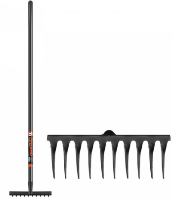 Грабли 10 зубые с черным черенком 1704-Ч