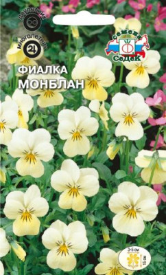 Фиалка Монблан (вид: рогатая, белая)
