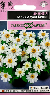Цинния Белиз даубл белая 5шт серия Эксклюзив